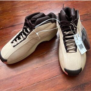 Men's Beige and Brown High-Top Sneakers